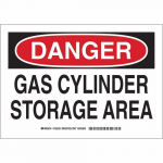 10" x 14" Aluminum Danger Gas Cylinder Storage Area Sign_noscript