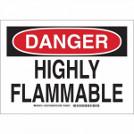 10" x 14" Aluminum Danger Highly Flammable Sign_noscript