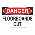 10" x 14" Aluminum Danger Floorboards Out Sign_noscript