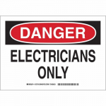 10" x 14" Aluminum Danger Electricians Only Sign_noscript