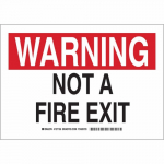 10" x 14" Aluminum Warning Not A Fire Exit Sign_noscript