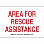 10" x 14" Aluminum Area For Rescue Assistance Sign