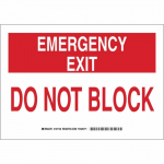 10" x 14" Aluminum Emergency Exit Do Not Block Sign_noscript