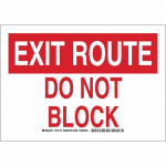 10" x 14" Aluminum Exit Route Do Not Block Sign_noscript