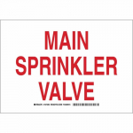 10" x 14" Polyester Main Sprinkler Valve Sign