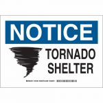 10" x 14" Polystyrene Notice Tornado Shelter Sign_noscript