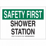 10" x 14" Aluminum Safety First Shower Station Sign_noscript