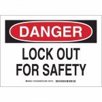 7" x 10" Aluminum Danger Lock Out For Safety Sign_noscript