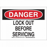 10" x 14" Aluminum Danger Lock Out Before Servicing Sign_noscript