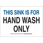 10" x 14" Aluminum This Sink Is For Hand Wash Only Sign_noscript