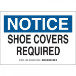 7" x 10" Polyester Notice Shoe Covers Required Sign_noscript