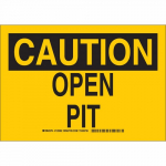 10" x 14" Aluminum Caution Open Pit Sign_noscript
