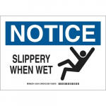10" x 14" Aluminum Notice Slippery When Wet Sign_noscript