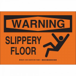 10" x 14" Aluminum Warning Slippery Floor Sign_noscript