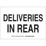 10" x 14" Aluminum Deliveries In Rear Sign_noscript