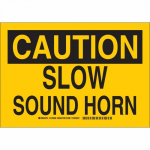 10" x 14" Polystyrene Caution Slow Sound Horn Sign_noscript