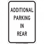 18" x 12" Polyester Additional Parking In Rear Sign_noscript