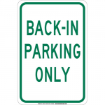 18" x 12" Polyester Back-In Parking Only Sign_noscript