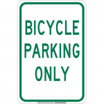 18" x 12" Polyester Bicycle Parking Only Sign_noscript