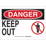 10" x 14" Fiberglass Danger Keep Out Sign_noscript