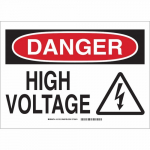 10" x 14" Aluminum Danger High Voltage Sign_noscript