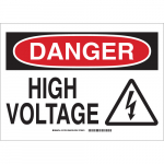 10" x 14" Fiberglass Danger High Voltage Sign_noscript
