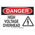 10" x 14" Fiberglass Danger High Voltage Overhead Sign_noscript