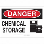 10" x 14" Aluminum Danger Chemical Storage Sign_noscript