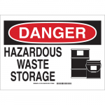 10" x 14" Fiberglass Danger Hazardous Waste Storage Sign_noscript