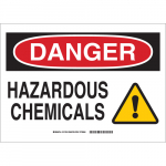 10" x 14" Fiberglass Danger Hazardous Chemicals Sign_noscript