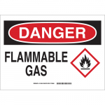 10" x 14" Fiberglass Danger Flammable Gas Sign_noscript