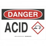 10" x 14" Fiberglass Danger Acid Sign_noscript