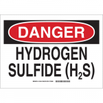 10" x 14" Fiberglass Danger Hydrogen Sulfide (H2S) Sign_noscript