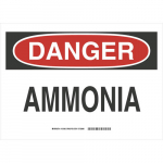 10" x 14" Fiberglass Danger Ammonia Sign_noscript