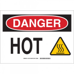 10" x 14" Fiberglass Danger Hot Sign_noscript