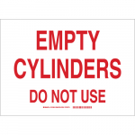 10" x 14" Fiberglass Empty Cylinders Do Not Use Sign_noscript