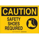 10" x 14" Fiberglass Caution Safety Shoes Required Sign_noscript