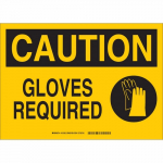 10" x 14" Aluminum Caution Gloves Required Sign_noscript