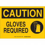 10" x 14" Fiberglass Caution Gloves Required Sign_noscript