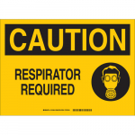 10" x 14" Fiberglass Caution Respirator Required Sign_noscript