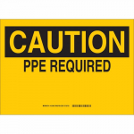 10" x 14" Aluminum Caution Ppe Required Sign_noscript