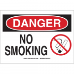 10" x 14" Fiberglass Danger No Smoking Sign_noscript