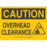 10" x 14" Fiberglass Caution Low Overhead Clearance Sign_noscript