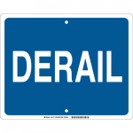 12" x 15" Aluminum Derail Sign, White on Blue_noscript