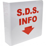 8" x 8" Plastic SDS Info Sign, Red on White_noscript