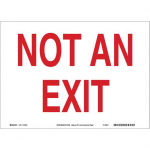10" x 14" Aluminum Not An Exit Sign, Red on White_noscript