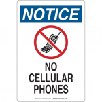 18" x 12" Aluminum Notice No Celluar Phones Sign_noscript