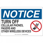 12" x 18" Aluminum Notice Turn Off Cellular Phones Sign