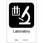 10 "x 7" Polystyrene Laboratory Sign, Black on White_noscript