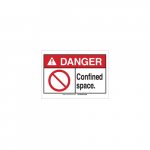 10" x 14" Aluminum Danger Confined Space. Sign_noscript